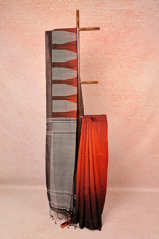 Copper Color Cotton Silk Saree