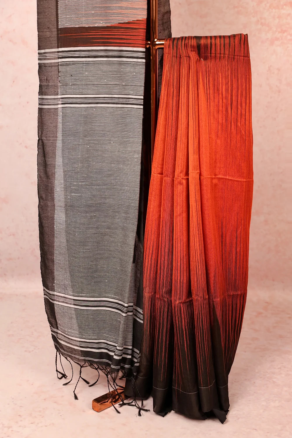 Copper Color Cotton Silk Saree