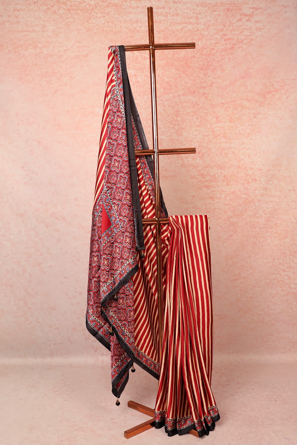 Brick Red Semi Modal Saree