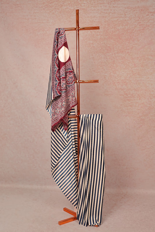 Off White Semi Modal Saree