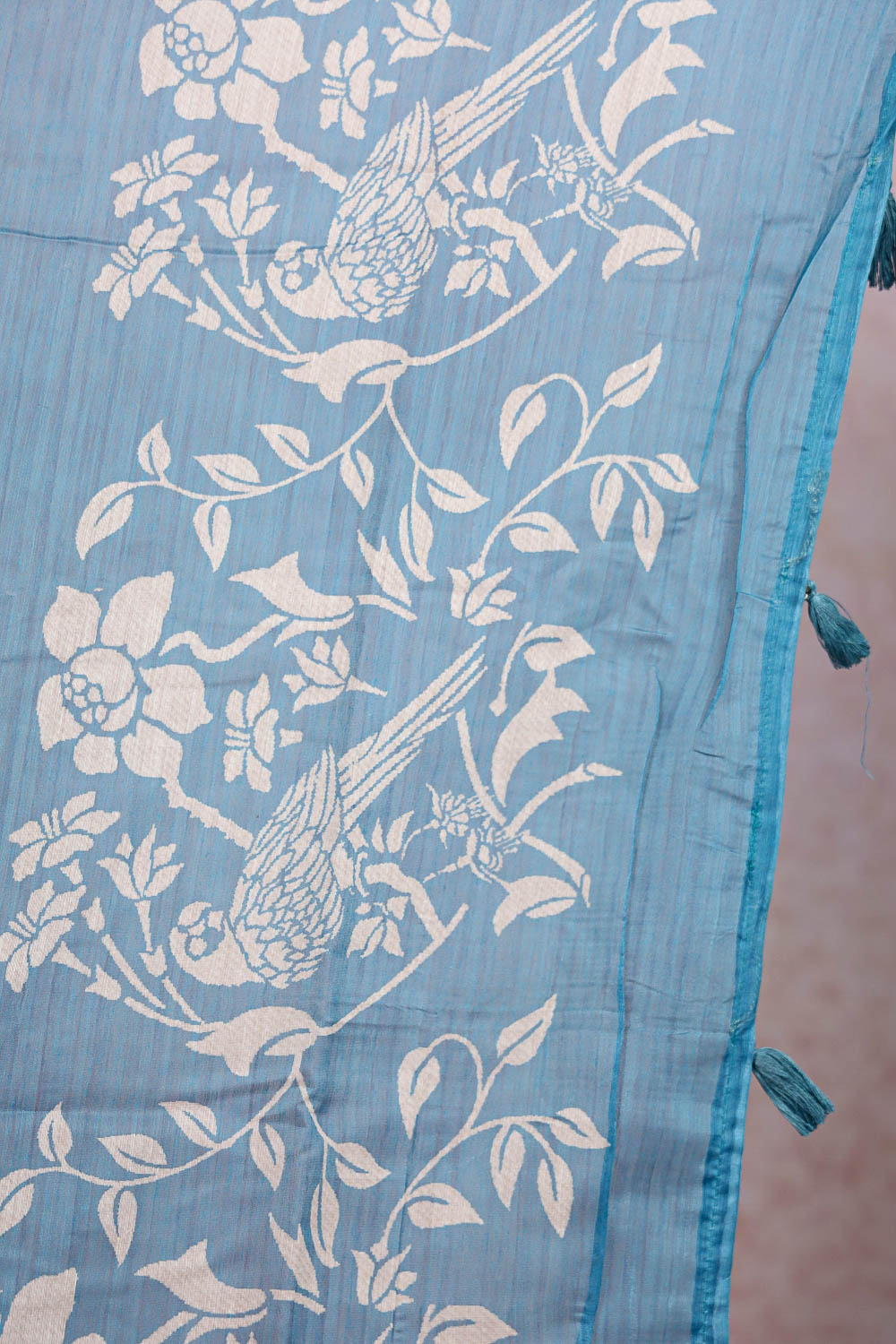 Blue Semi Tussar Saree
