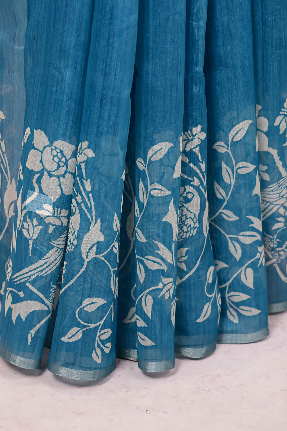 Blue Semi Tussar Saree