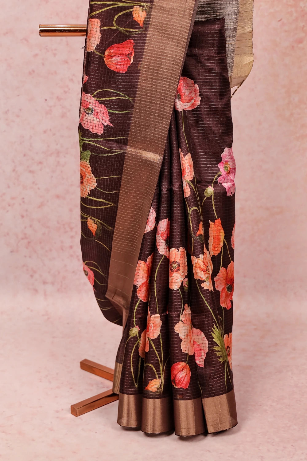 Brown Semi Silk Saree