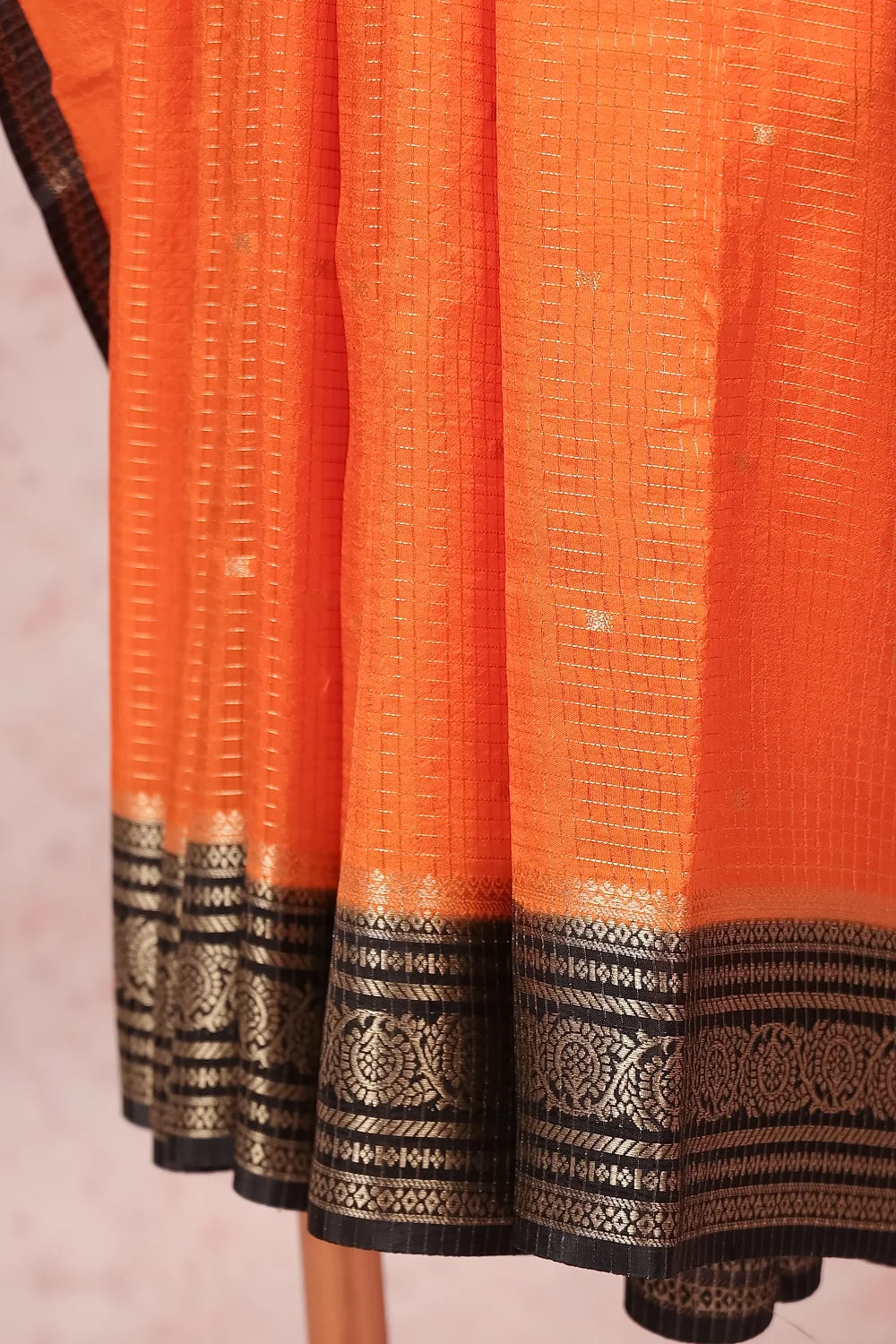 Orange Semi Silk Saree