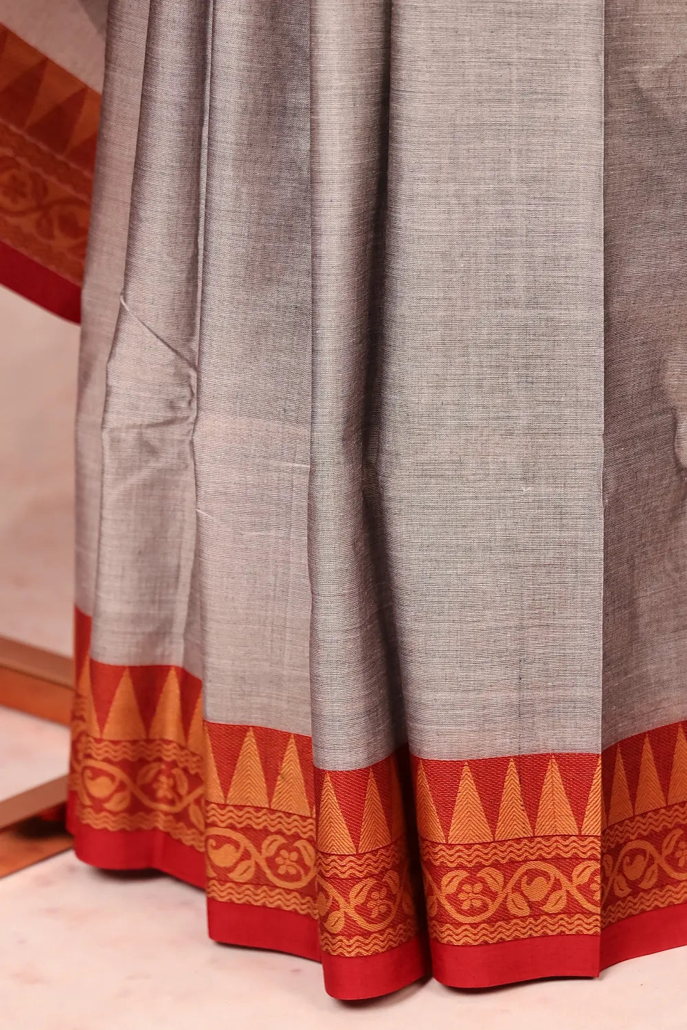 Ash Grey Cotton Saree
