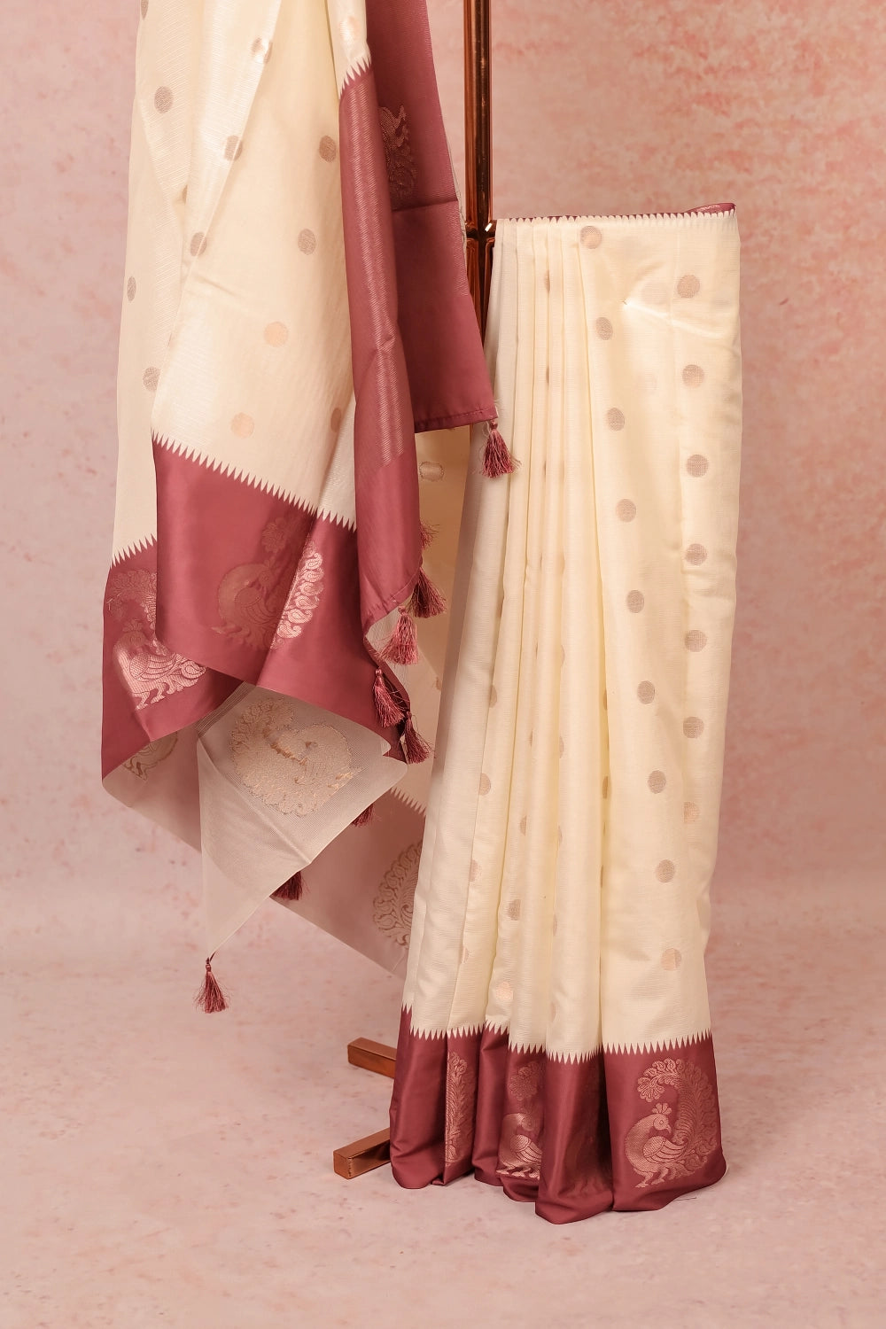 White Semi Silk Saree