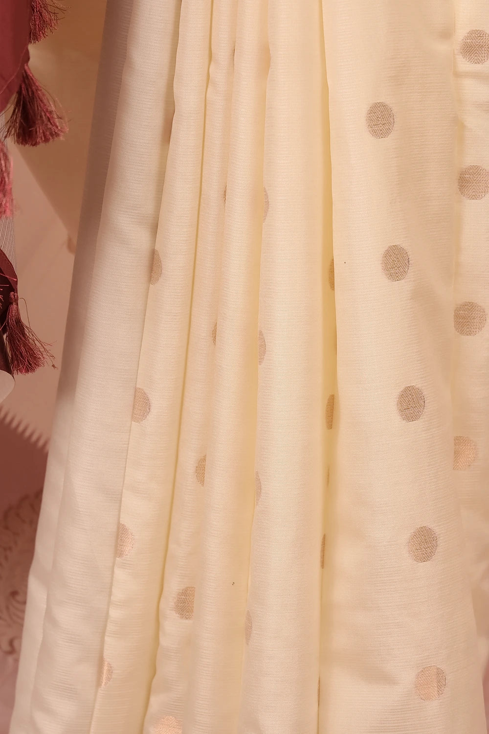 White Semi Silk Saree