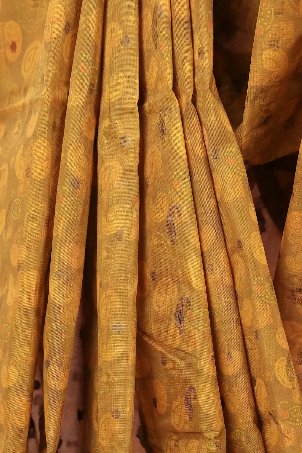 Mustard Yellow Cotton Saree
