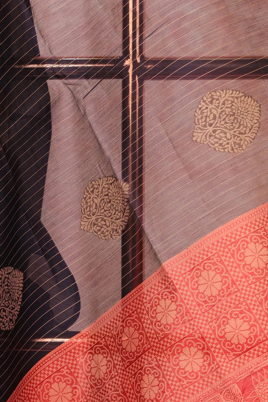 Navy Blue Cotton Silk Saree