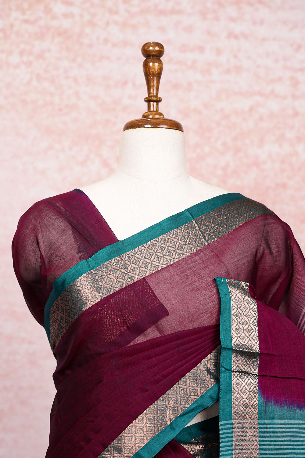 Grape Wine Cotton Saree