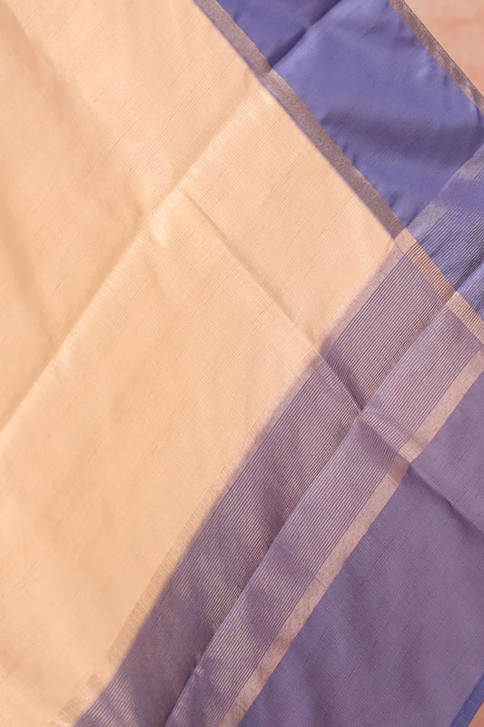 Cream Semi Tussar Saree