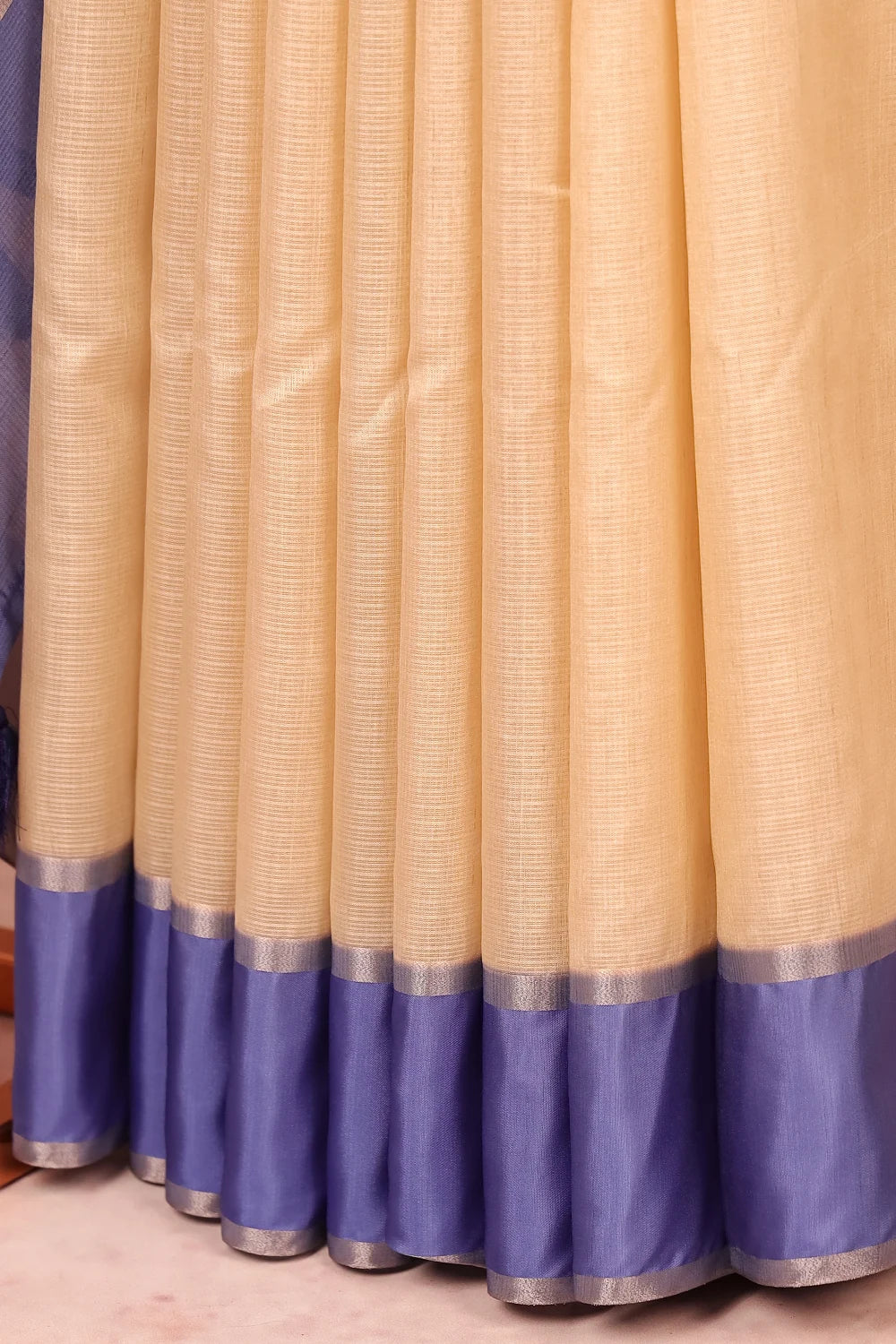 Cream Semi Tussar Saree