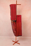 Maroon Semi Linen Saree