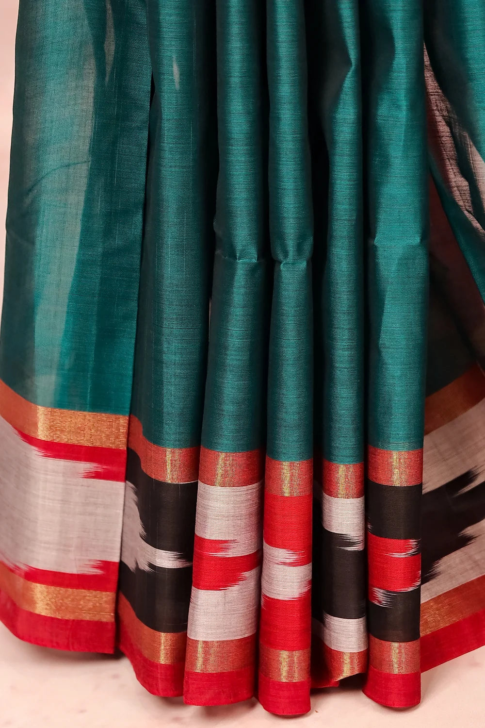 Peacock Green Cotton Silk Saree
