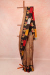 Light Chocolate Brown Cotton  Saree