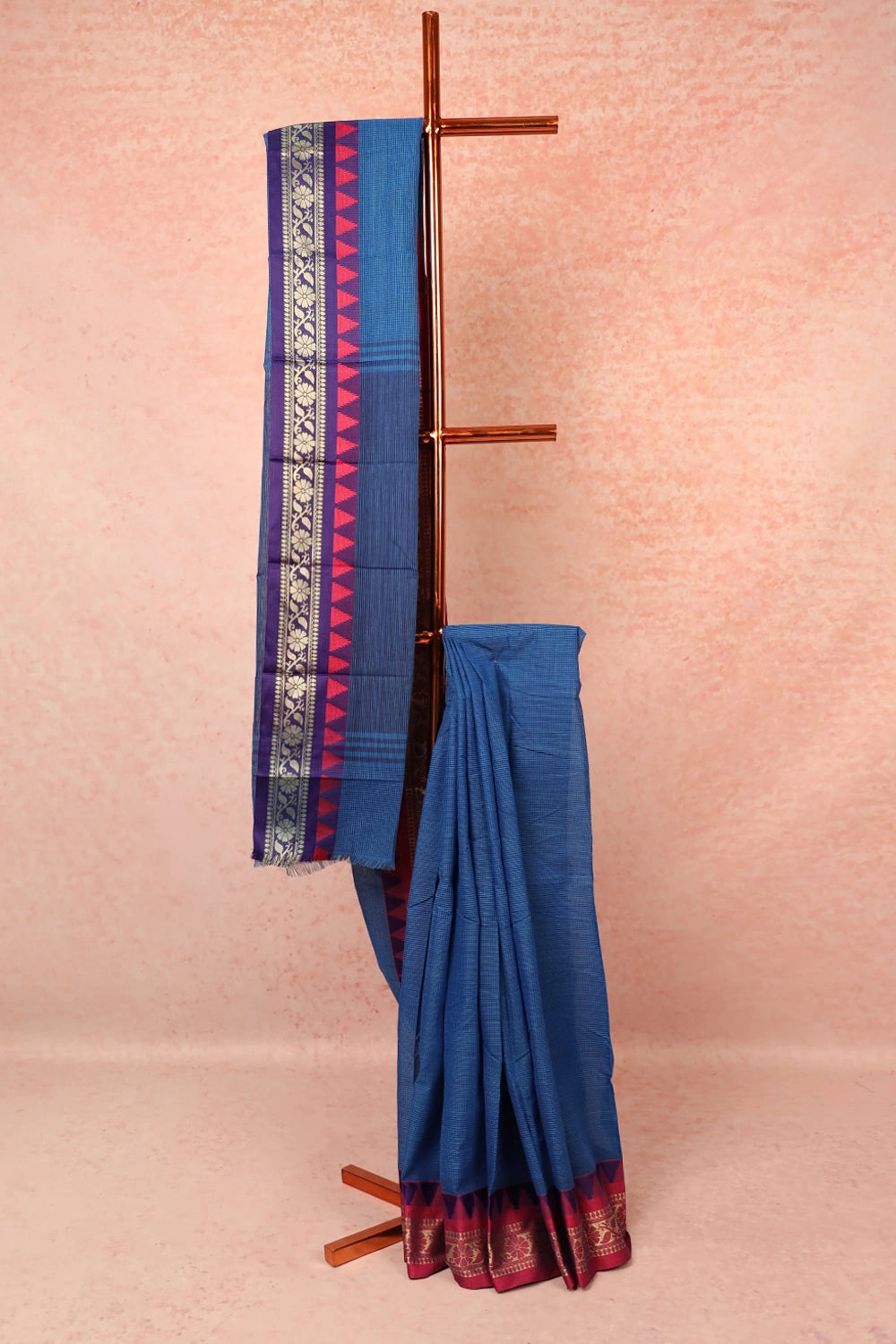 Blue Pure Cotton Saree