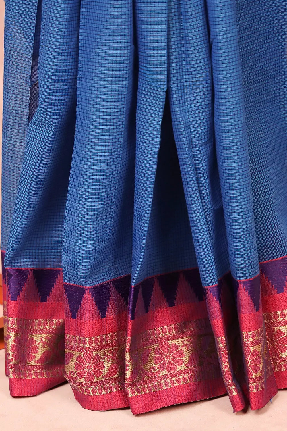 Blue Pure Cotton Saree