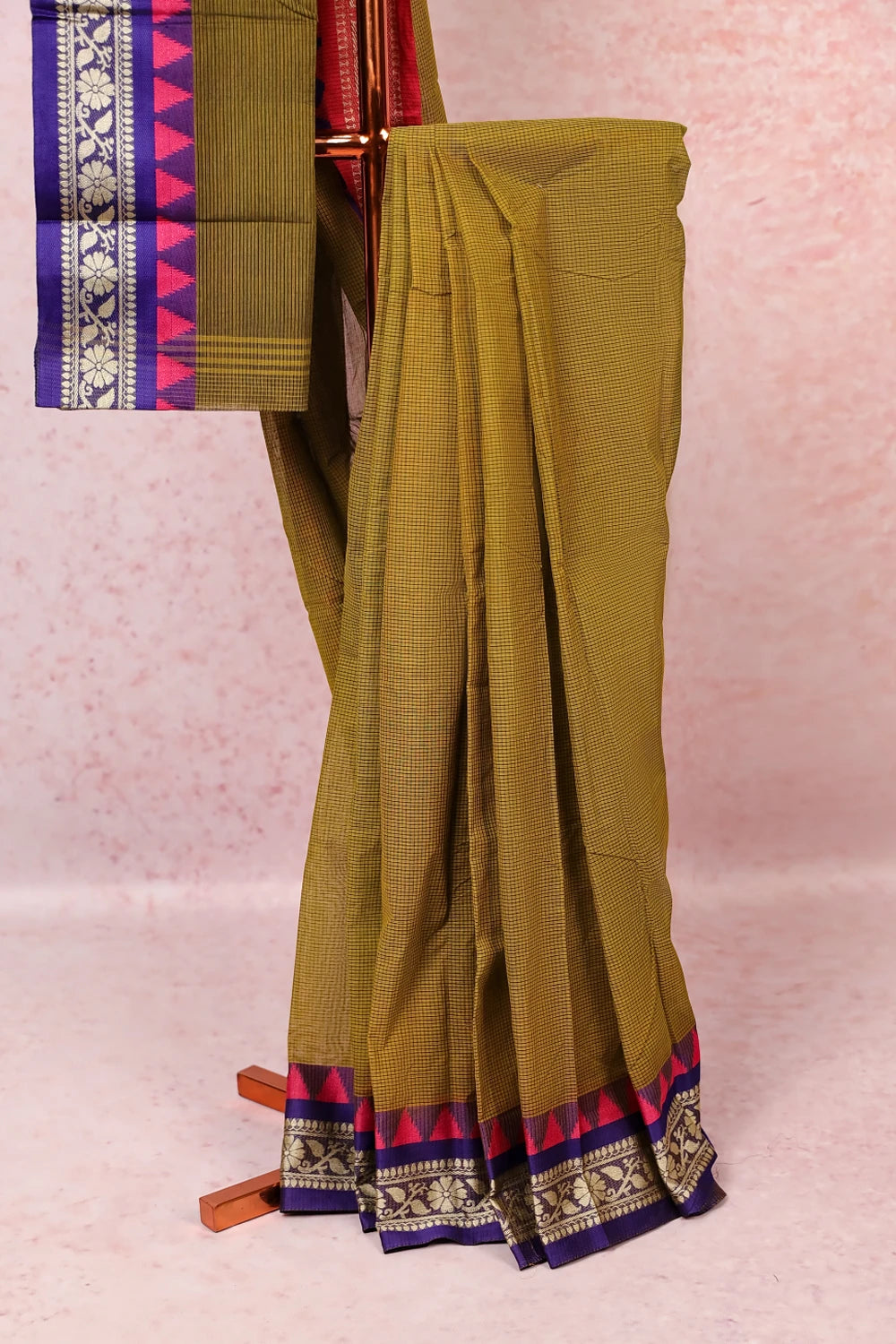 Mehandi Green Cotton Saree