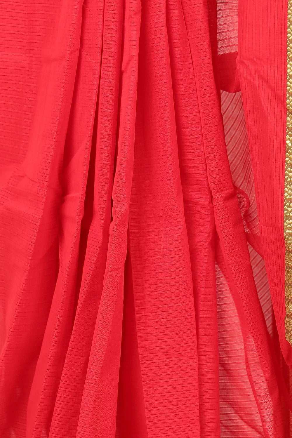 Red Casual Cotton Saree