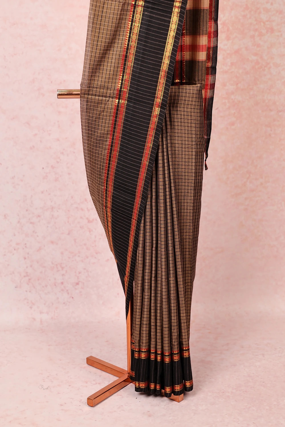 Dark Beige Soft Cotton Saree