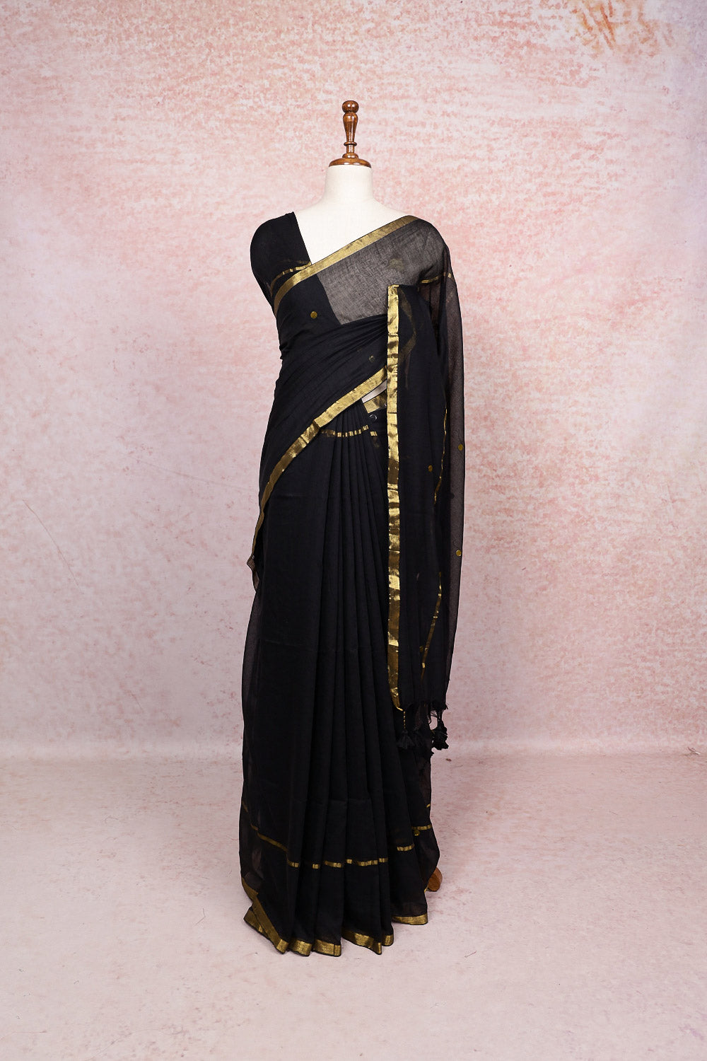 Black Cotton Saree