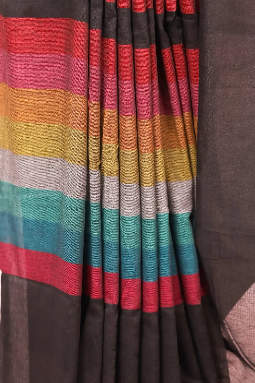 Black Mul Cotton Casual Saree