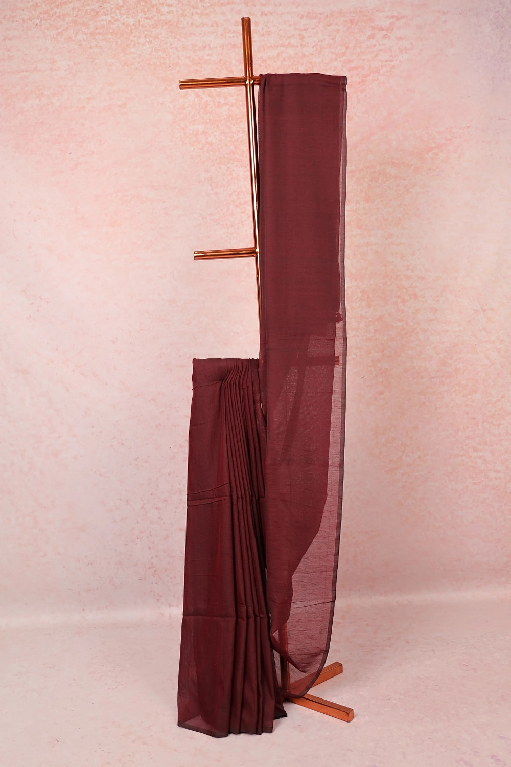 Maroon Mul Cotton Saree