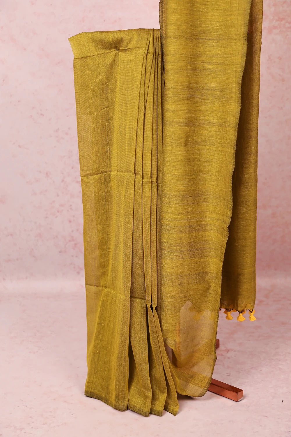 Olive Green Mul Cotton Saree