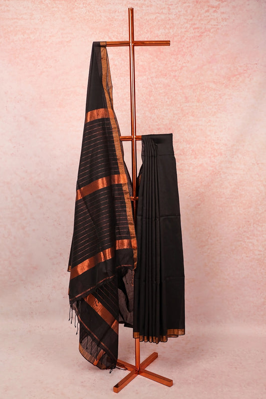 Black Mul Cotton Saree