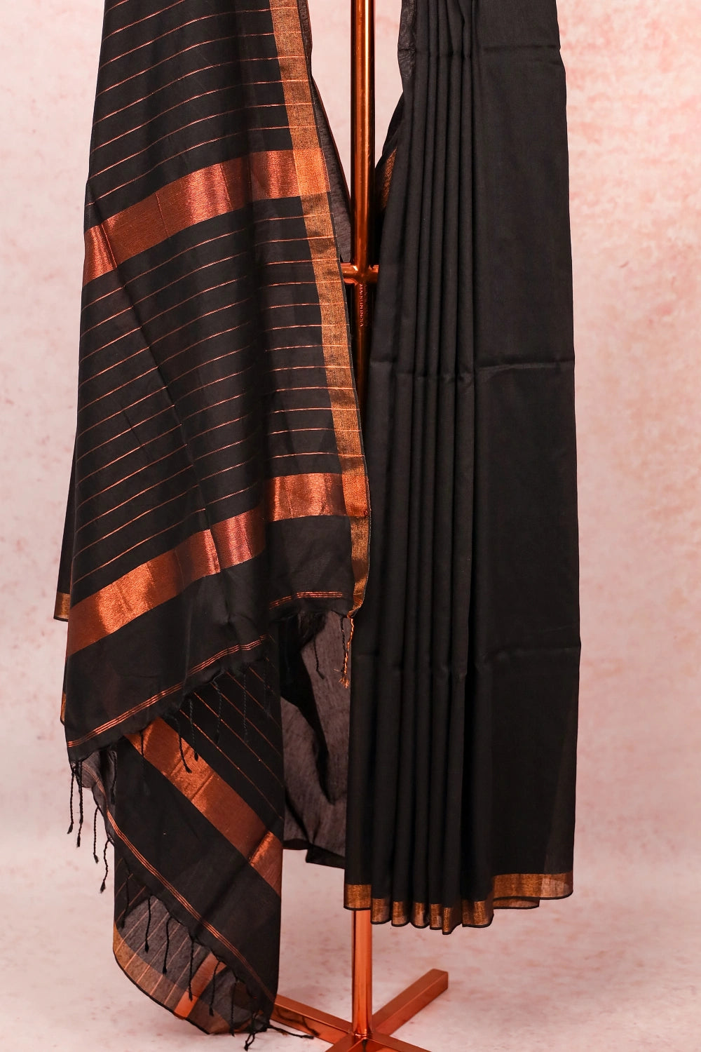 Black Mul Cotton Saree
