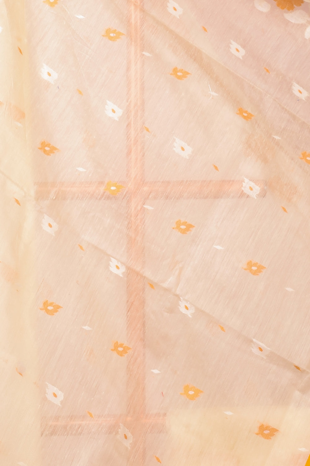 Cream Semi Jute Tussar Saree