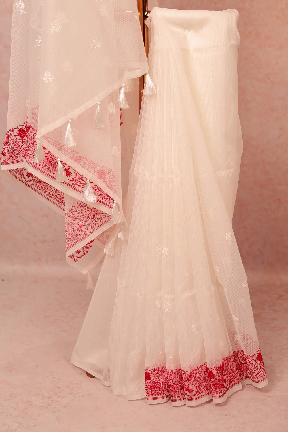 White Kota Saree