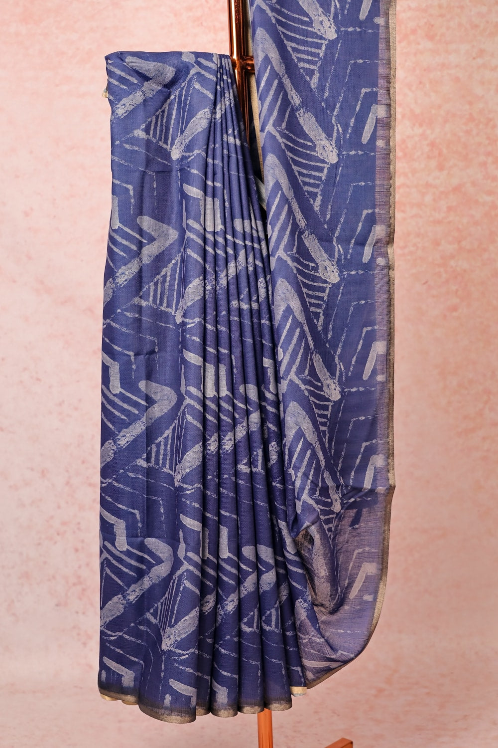 Blue Semi Linen Saree