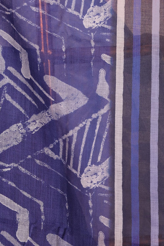 Blue Semi Linen Saree