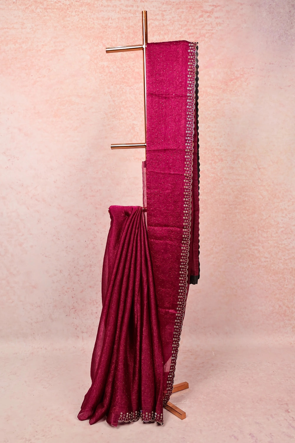 Grape Wine Crush Organza Saree