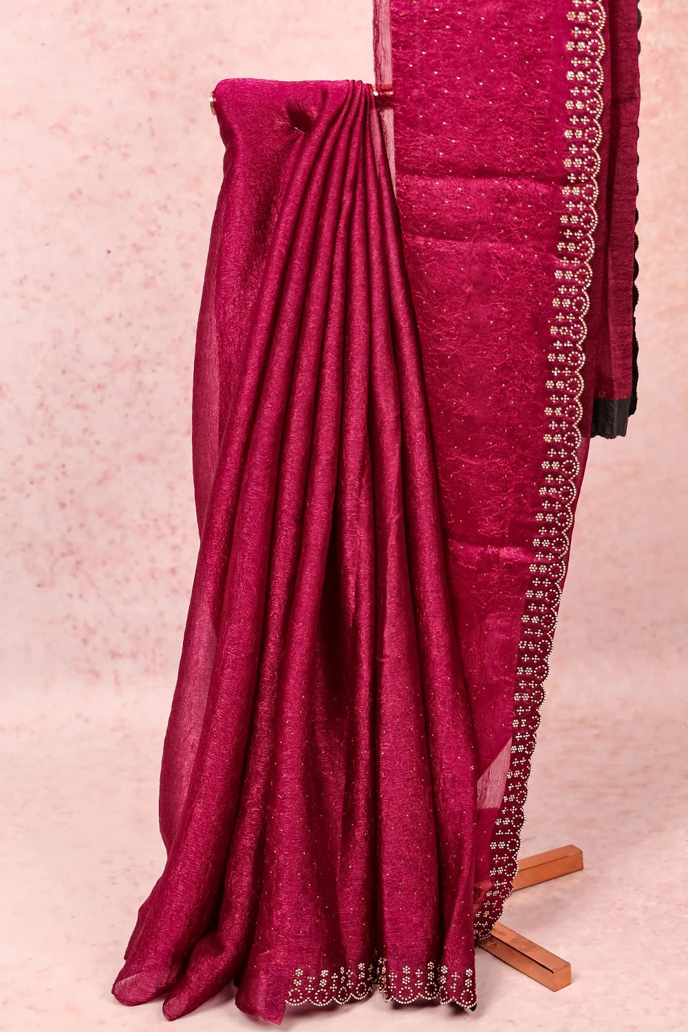 Grape Wine Crush Organza Saree