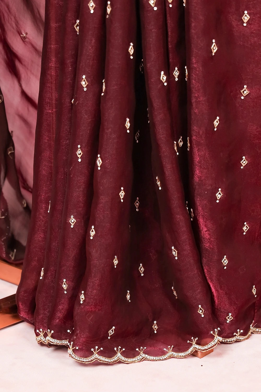 Purple Velvet Organza Saree