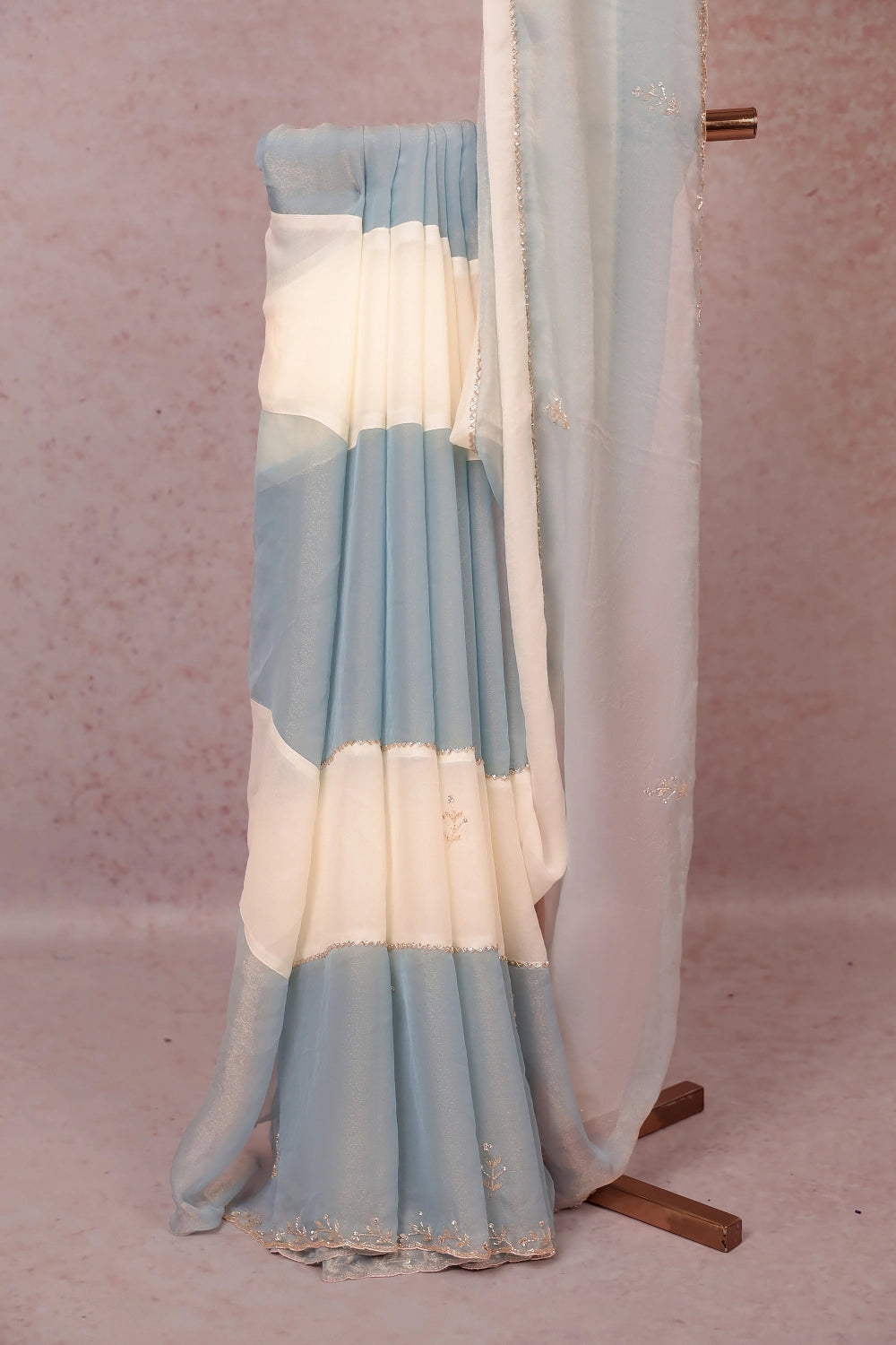 Multi Color Crush Organza Saree