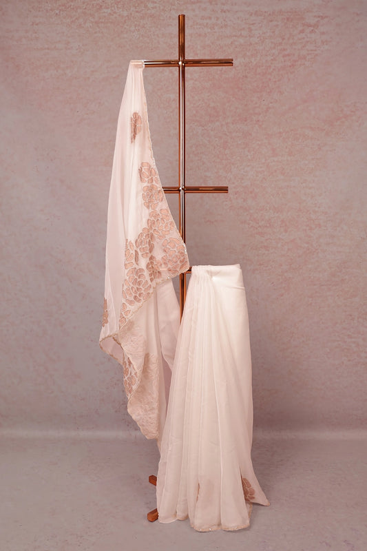 White Semi Organza Saree
