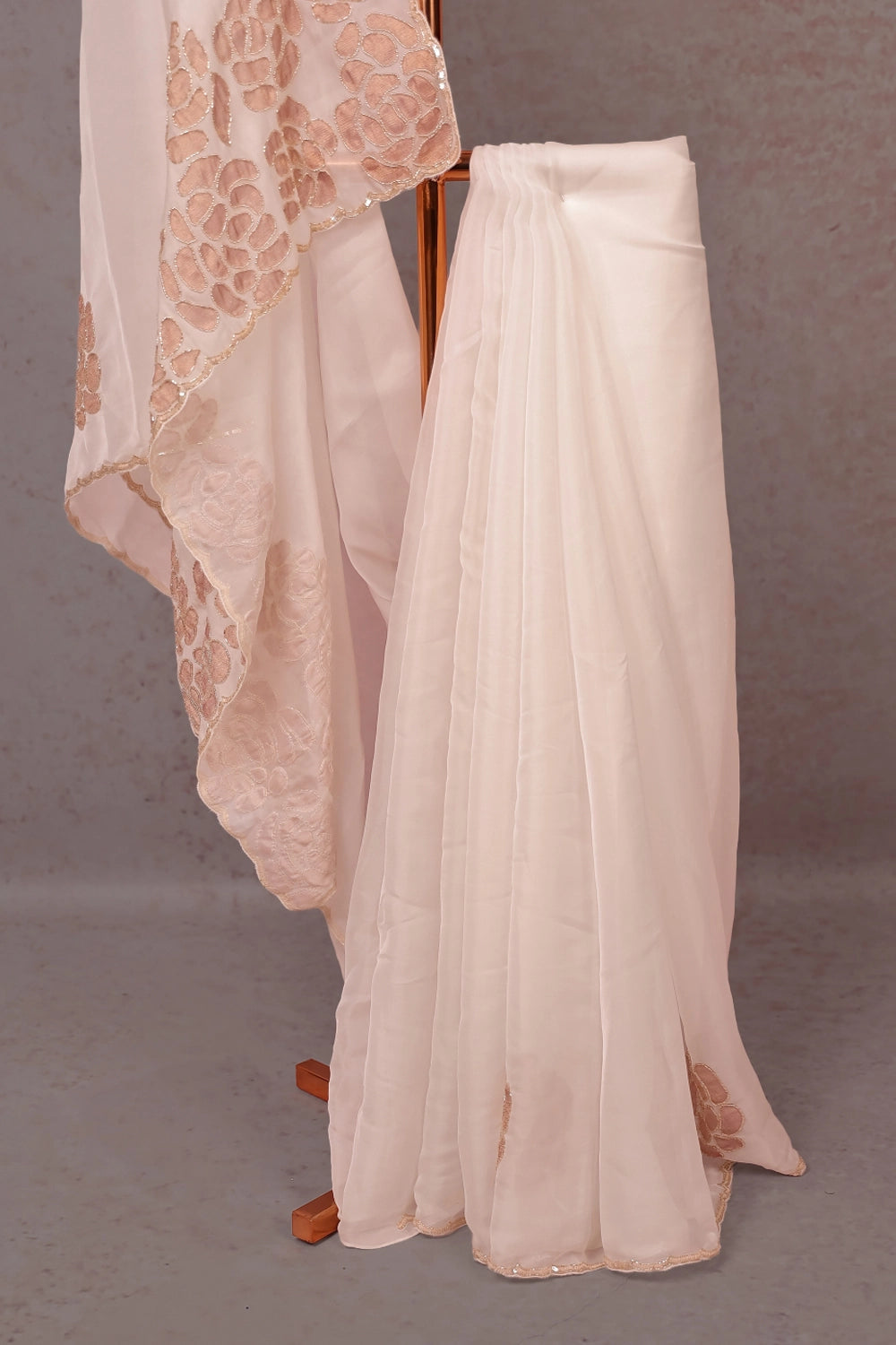 White Semi Organza Saree