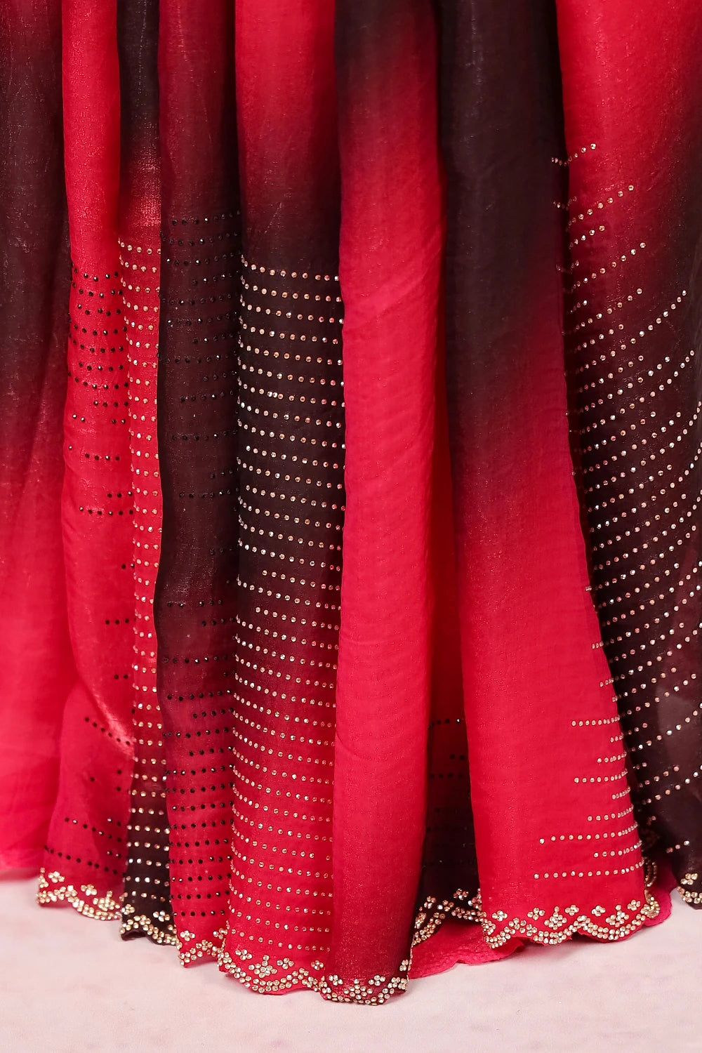 Red Velvet organza Saree