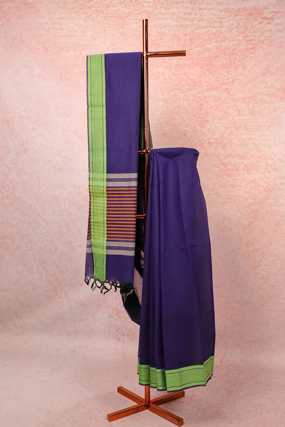 Navy Blue Cotton Saree
