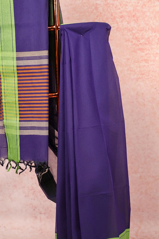 Navy Blue Cotton Saree