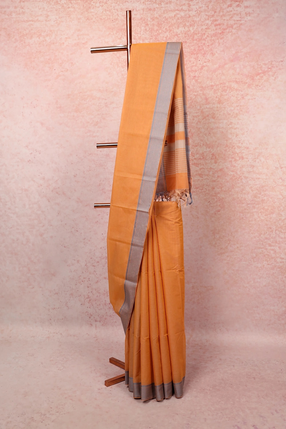 Carrot Color Pure Cotton Saree