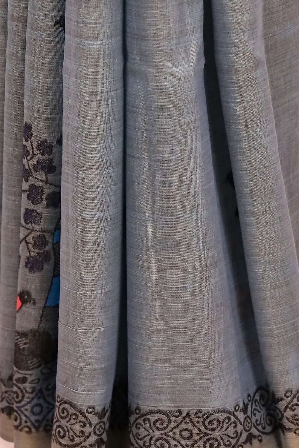 Ash Semi Silk Saree