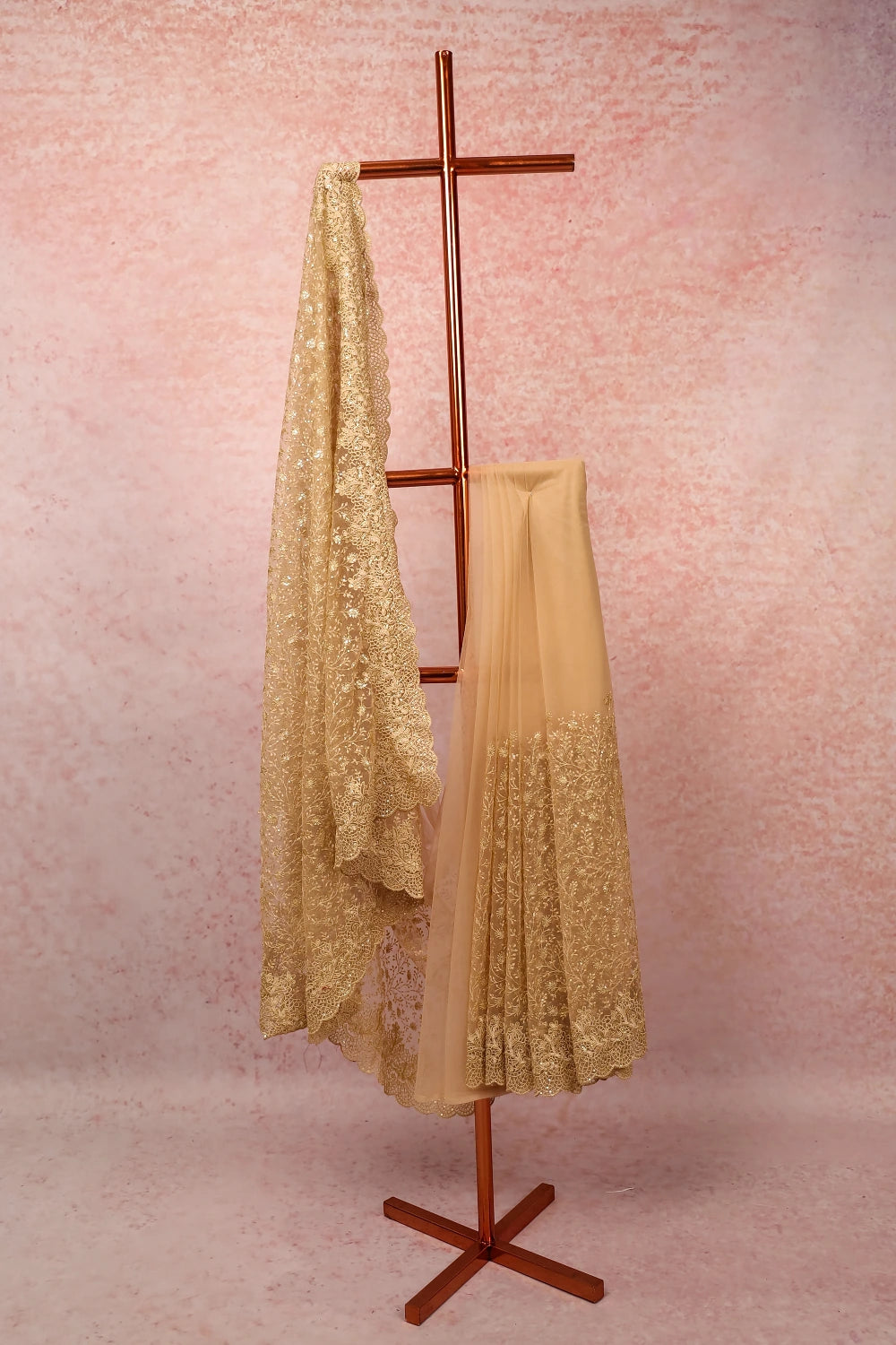 Gold Net Saree