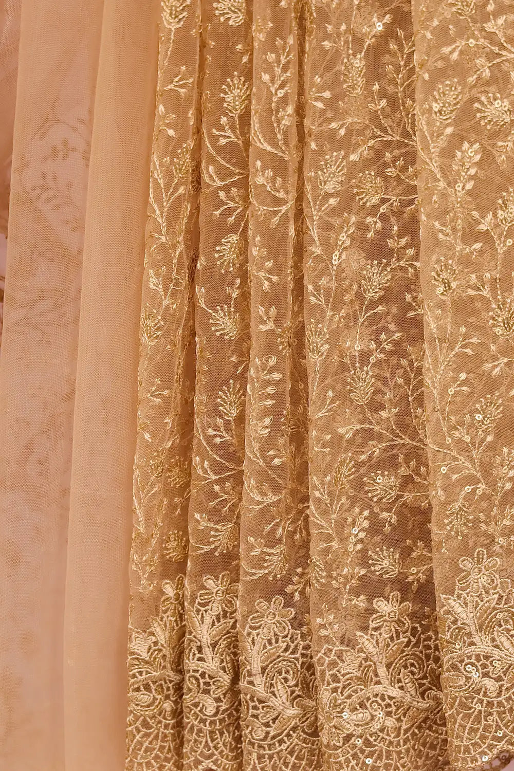 Gold Net Saree