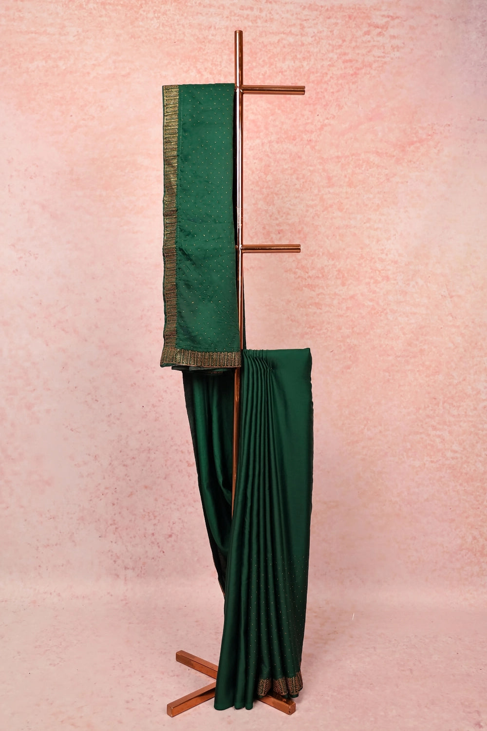 Green Satin Saree