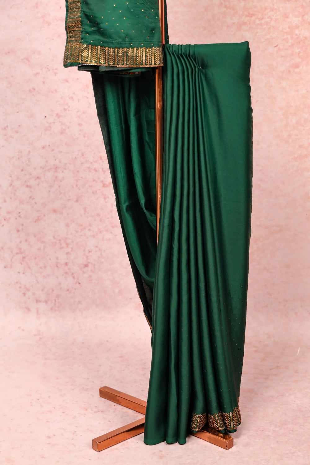 Green Satin Saree