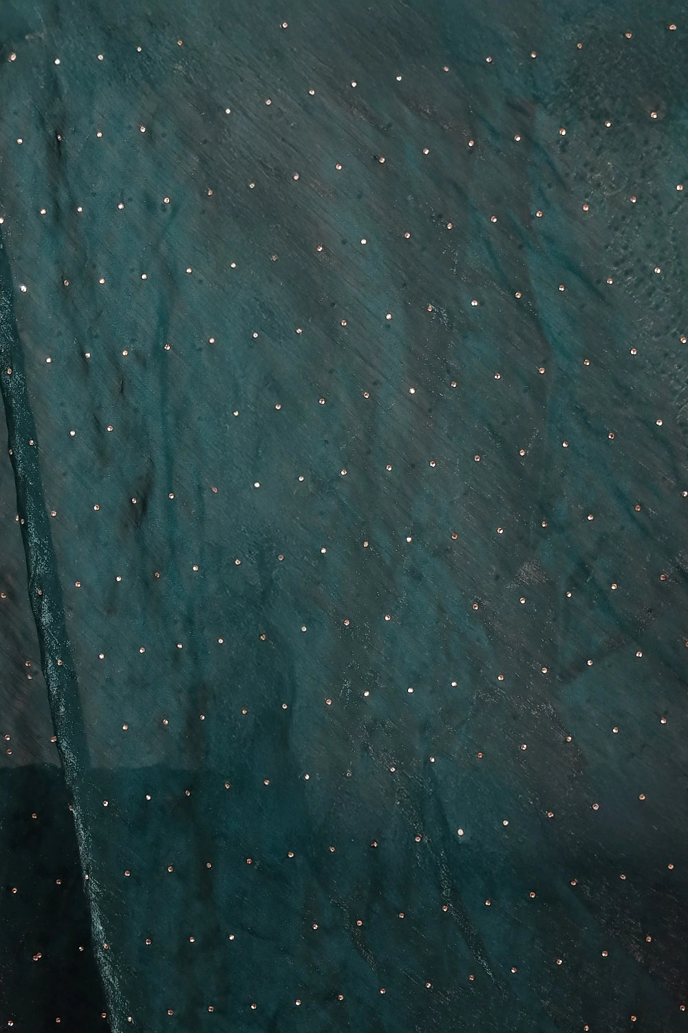 Green Velvet Organza Saree